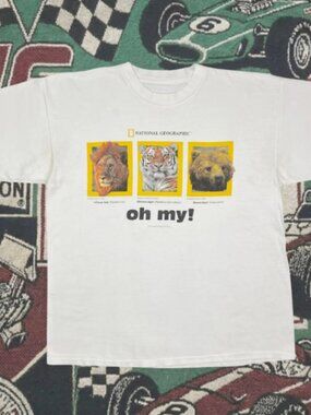 National Geographic Graphic Shirt, Lion Tiger Bear Oh My Tee, Men Women Unisex